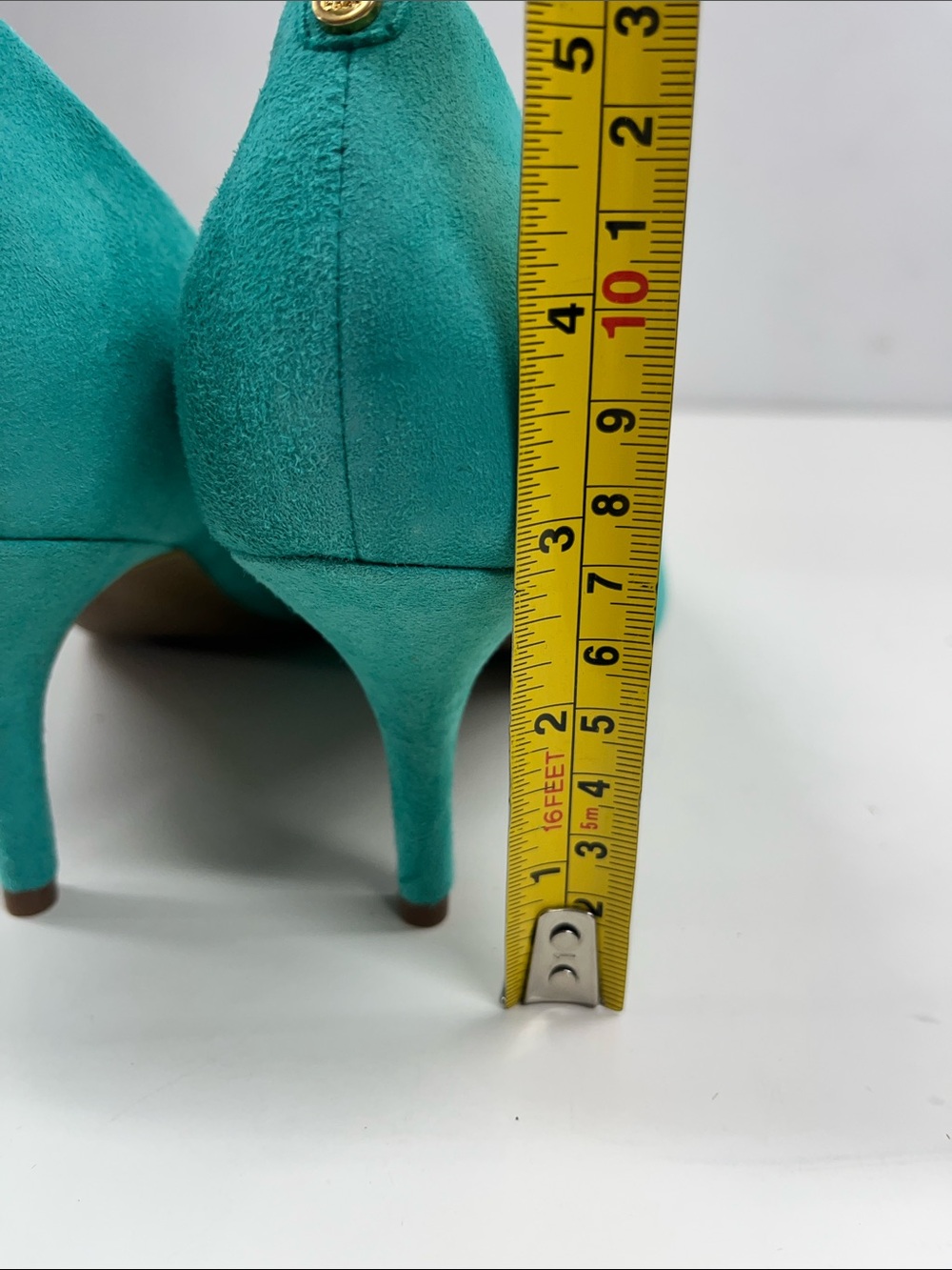 New Cole Haan Go-To Park Pump Teal Suede Size 8.5 - Picture 5 of 7